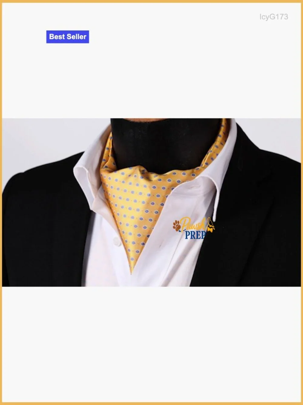 Silk Blend Ascot Tie for Wedding Formal Business Events